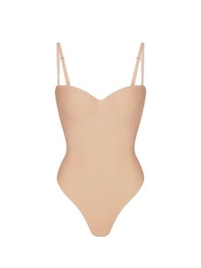 SKIMS Strapless Cream Shaping Bodysuit with Removable Straps